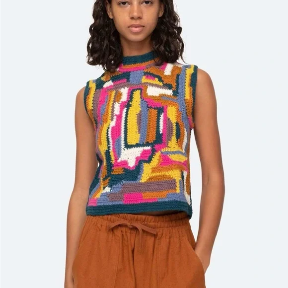 Sea New York Coty hand crochet vest, M - Picture 2 of 7